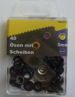 Nestelringen 05mm (40 stuks), Zwart-oxide
